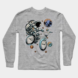 Astronaut BMX Bike Tricks Long Sleeve T-Shirt